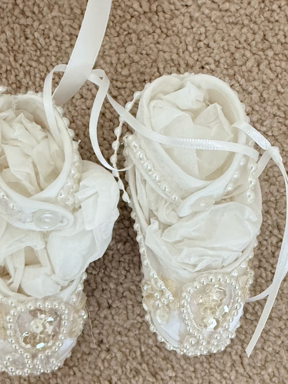 Ivory Pearl-Embellished baby girl christenings gown with pillbox hat custom made - Picture 11 of 11
